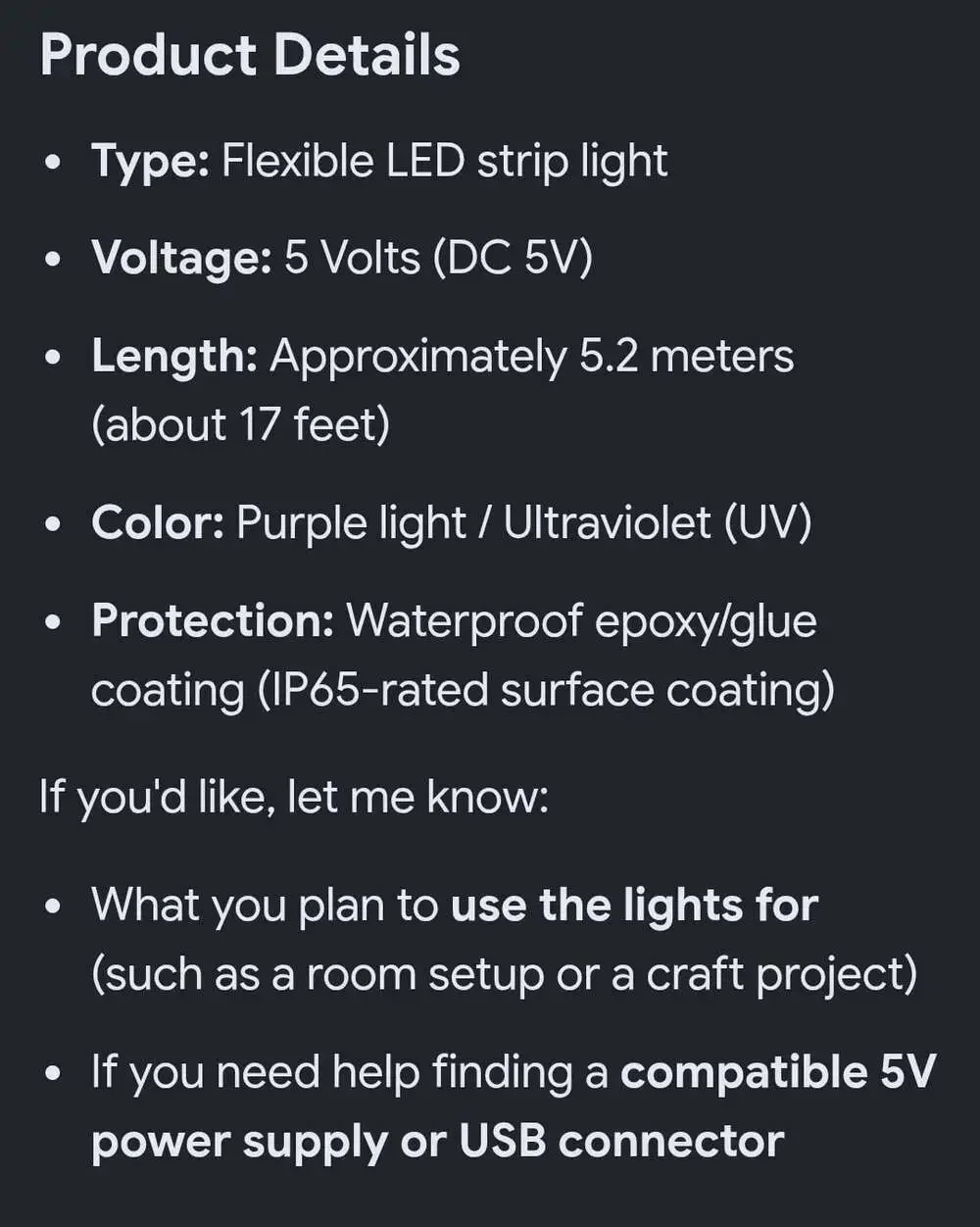 5V 5.2M Waterproof Epoxy UV Purple Light Flexible LED Strip Light